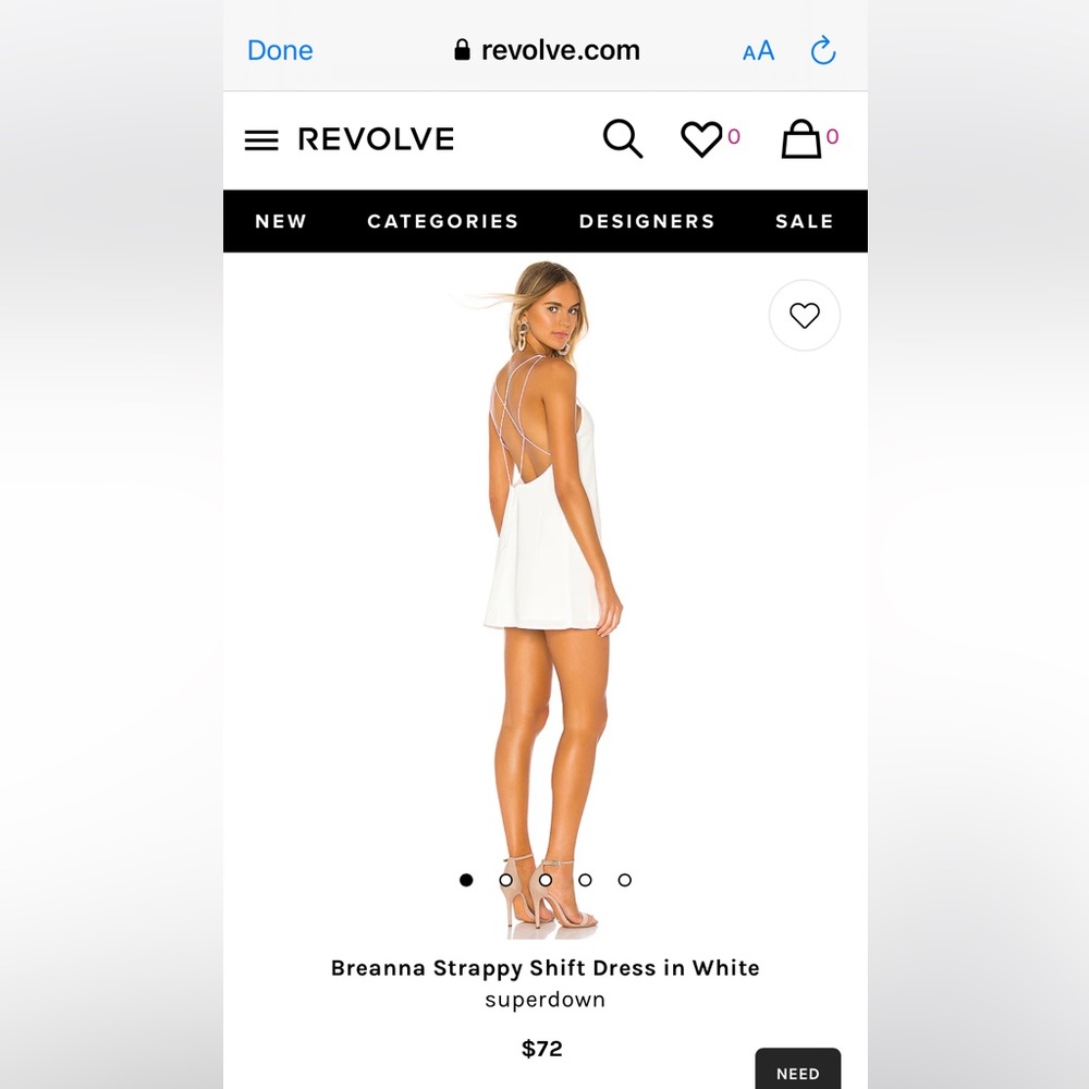 Revolve- BREANNA STRAPPY SHIFT DRESS IN WHITE
